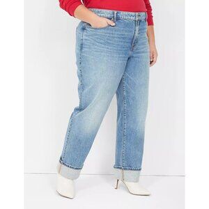 Lane Bryant 26 Boyfriend Fit Jean Diamond Crystal Embellished Bling Cuff